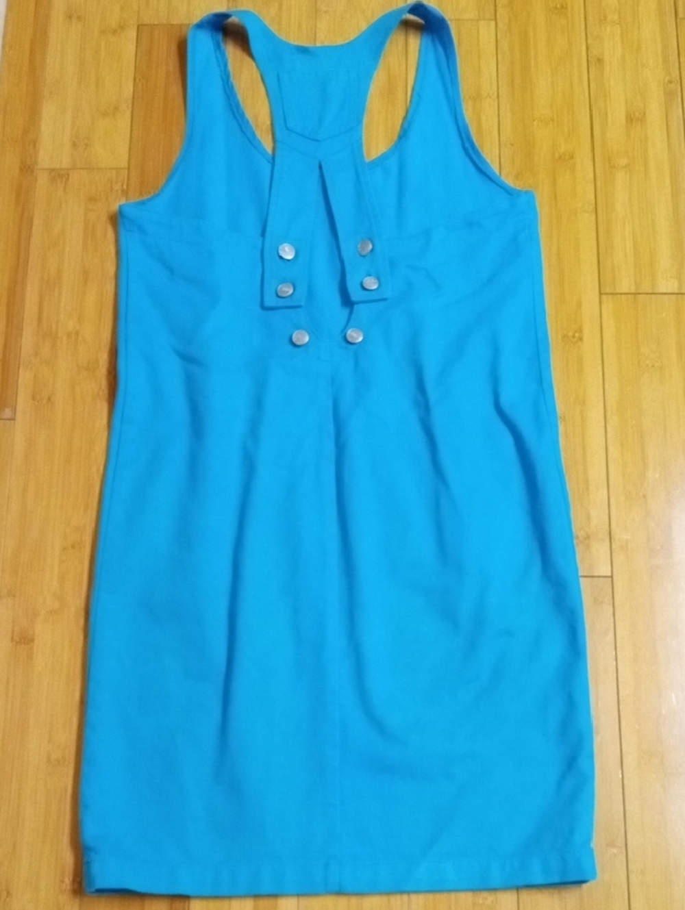 California Concepts Blue Denim Dress Halter Overall Style Dress. Size Small
